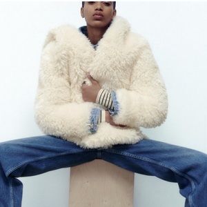 Zara fur hooded jacket